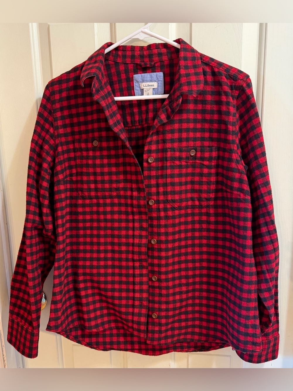 L.L. Bean Men’s Red/Black Buffalo Check Flannel Shirt | Cabincore Outdoorsy S